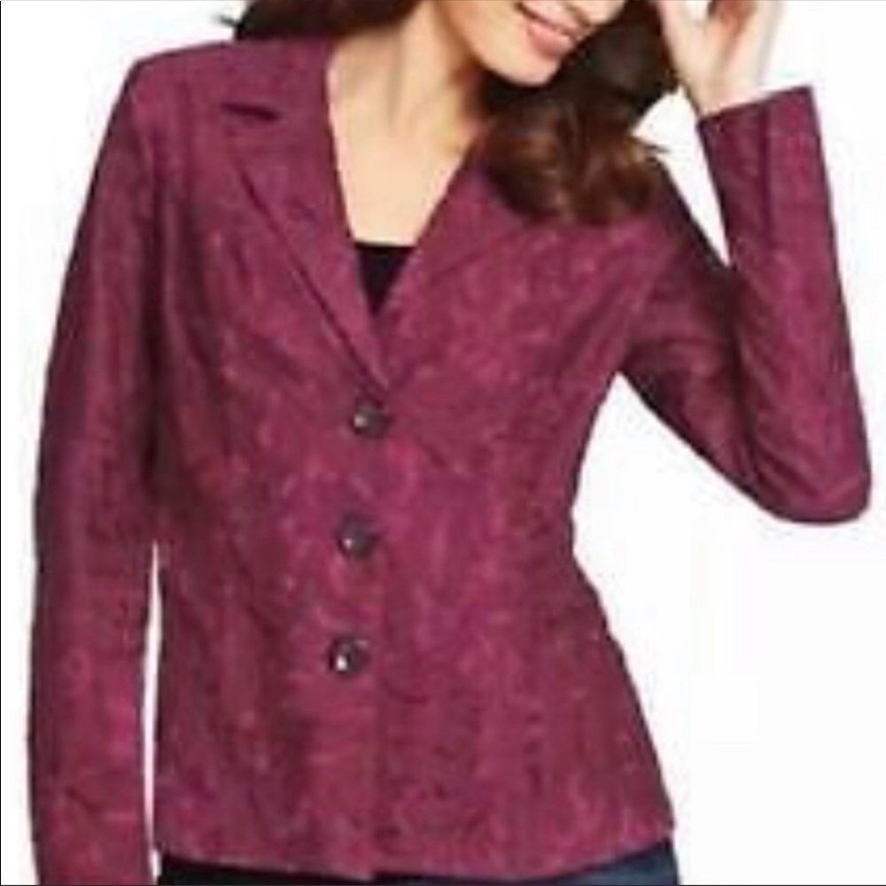 NWT CAbi plumberry lace and polyester blazer